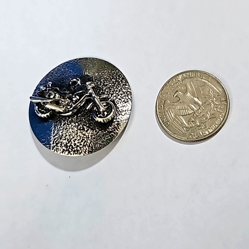 Silver tone hair clip motorcycle
